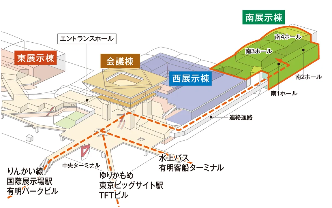 南展示棟周辺マップ