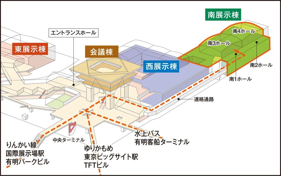 南展示棟周辺マップ